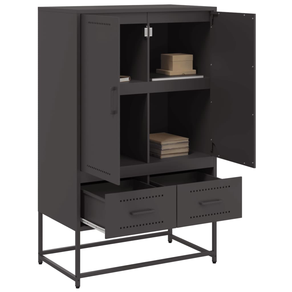 Hoge kast 68x39x111,5 cm staal zwart