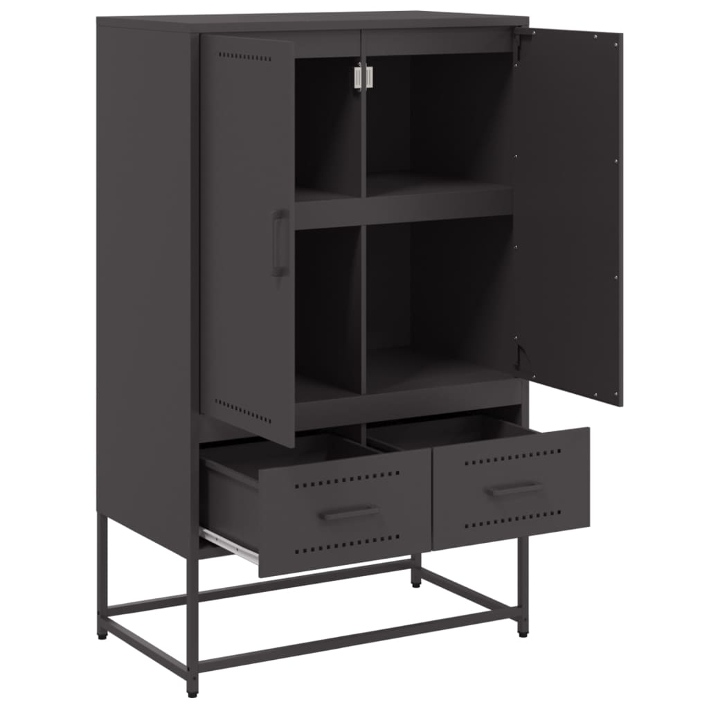 Hoge kast 68x39x111,5 cm staal zwart