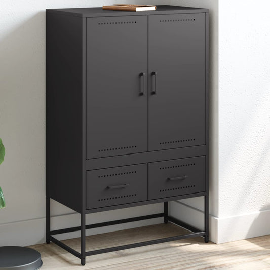 Hoge kast 68x39x111,5 cm staal zwart