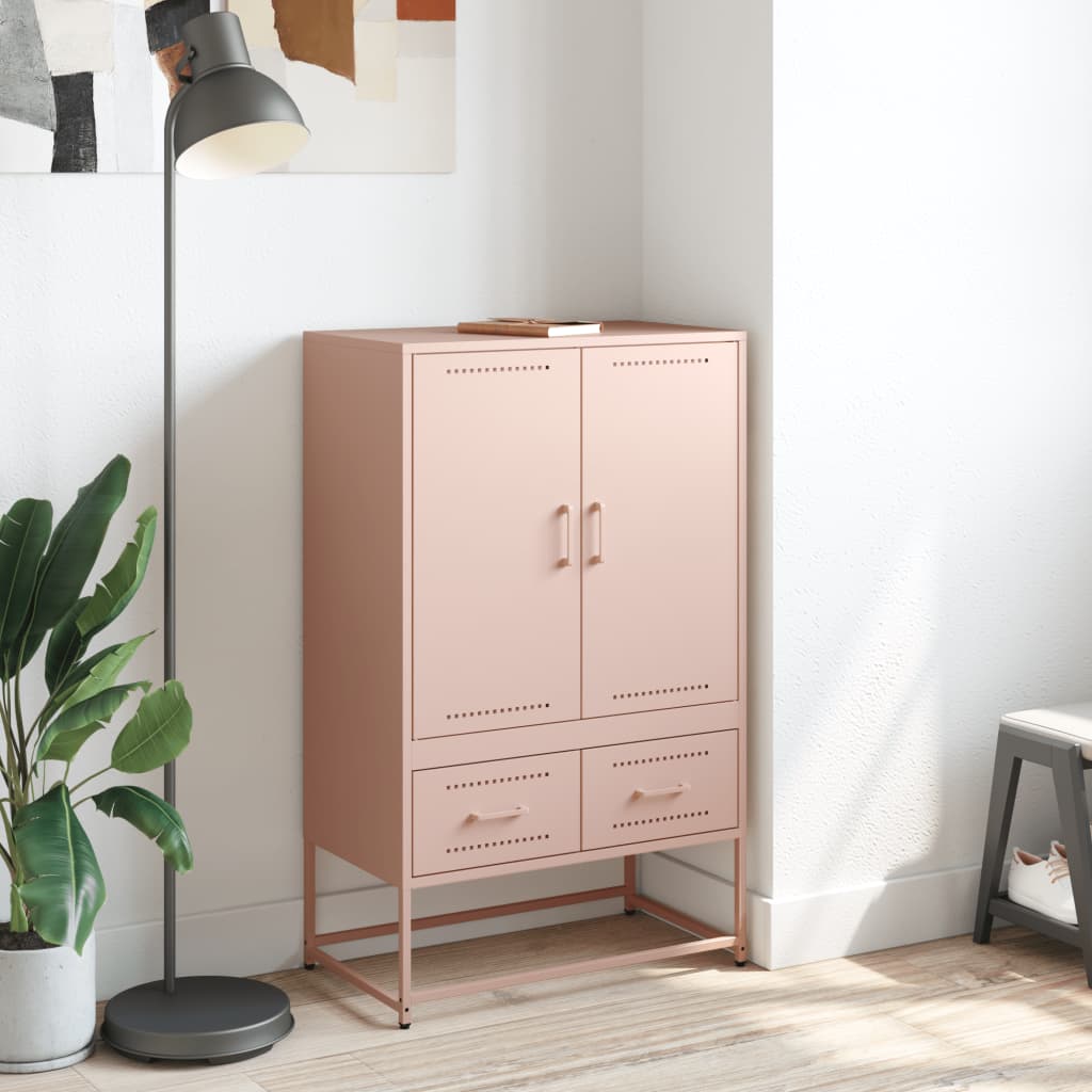 Hoge kast 68x39x111,5 cm staal roze