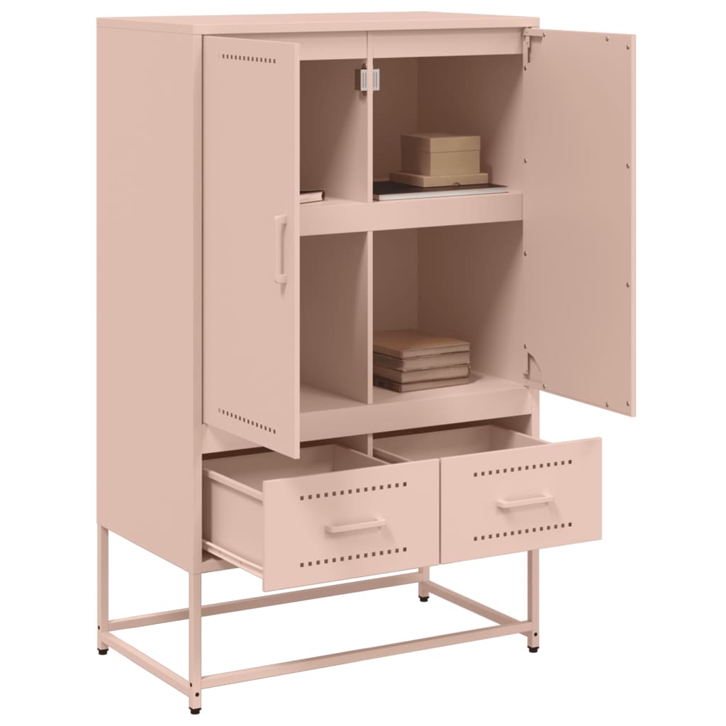 Hoge kast 68x39x111,5 cm staal roze