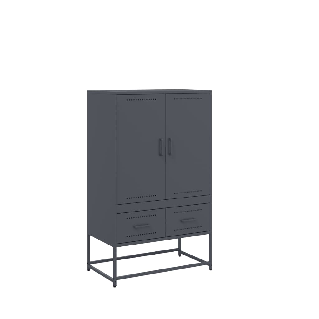 Hoge kast 68x39x111,5 cm staal antracietkleurig