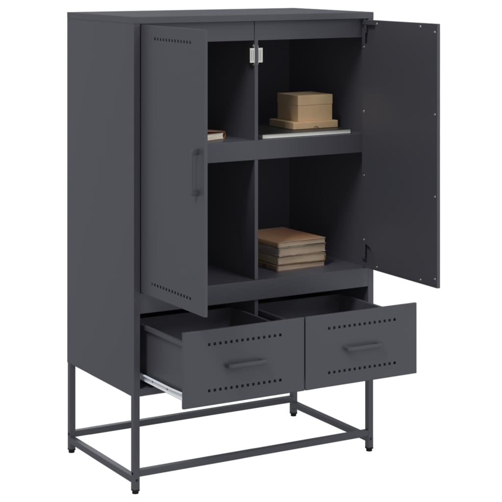 Hoge kast 68x39x111,5 cm staal antracietkleurig