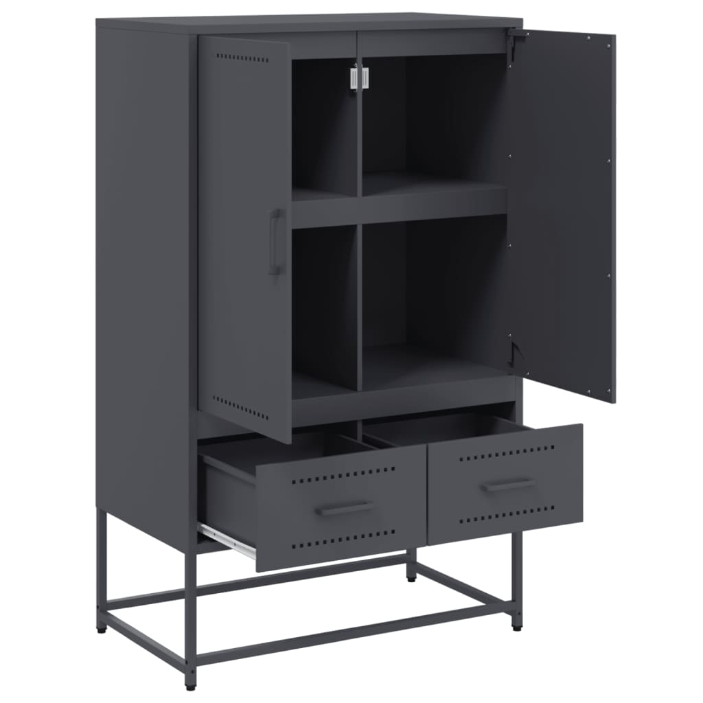 Hoge kast 68x39x111,5 cm staal antracietkleurig