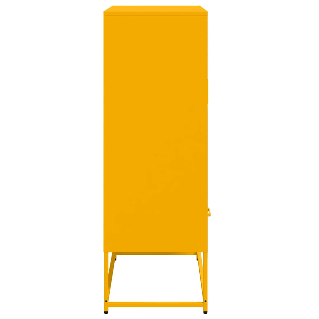 Hoge kast 68x39x111,5 cm staal mosterdgeel