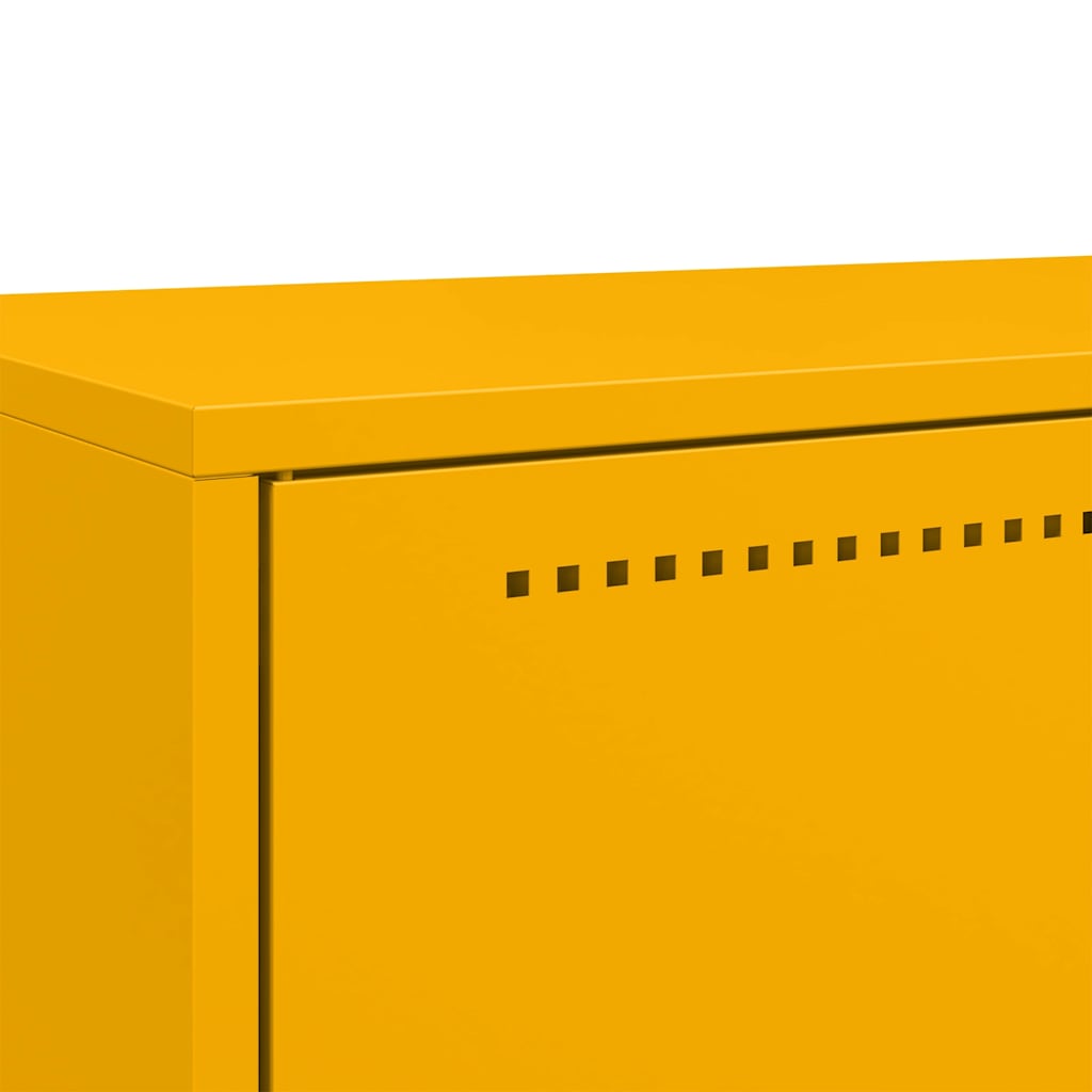 Hoge kast 68x39x111,5 cm staal mosterdgeel