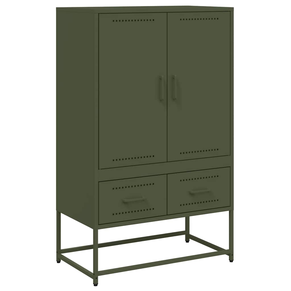 Hoge kast 68x39x111,5 cm staal olijfgroen