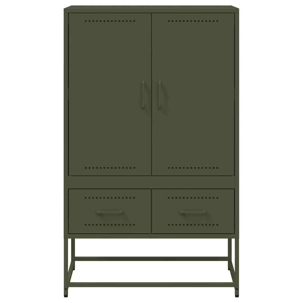 Hoge kast 68x39x111,5 cm staal olijfgroen
