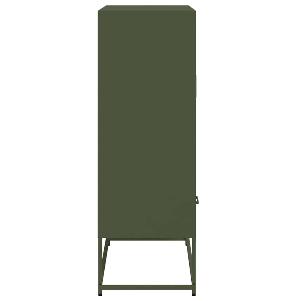 Hoge kast 68x39x111,5 cm staal olijfgroen