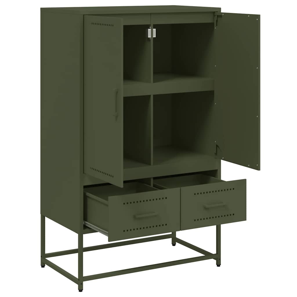Hoge kast 68x39x111,5 cm staal olijfgroen
