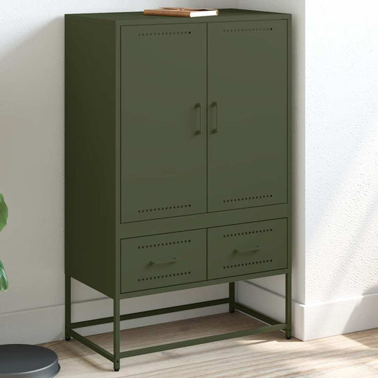 Hoge kast 68x39x111,5 cm staal olijfgroen
