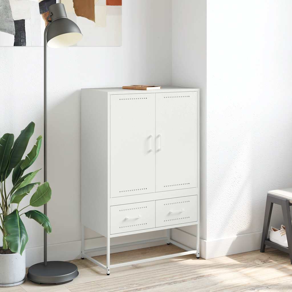 Hoge kast 68x39x111,5 cm staal wit
