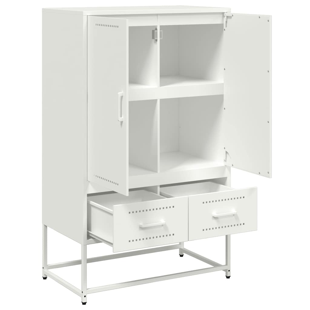 Hoge kast 68x39x111,5 cm staal wit