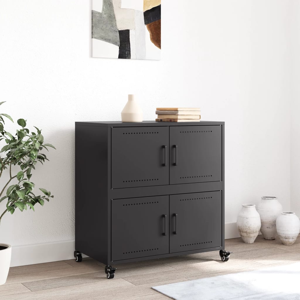 Dressoir 68x39x72 cm staal zwart