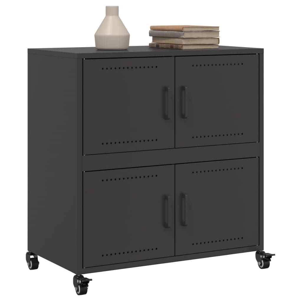 Dressoir 68x39x72 cm staal zwart