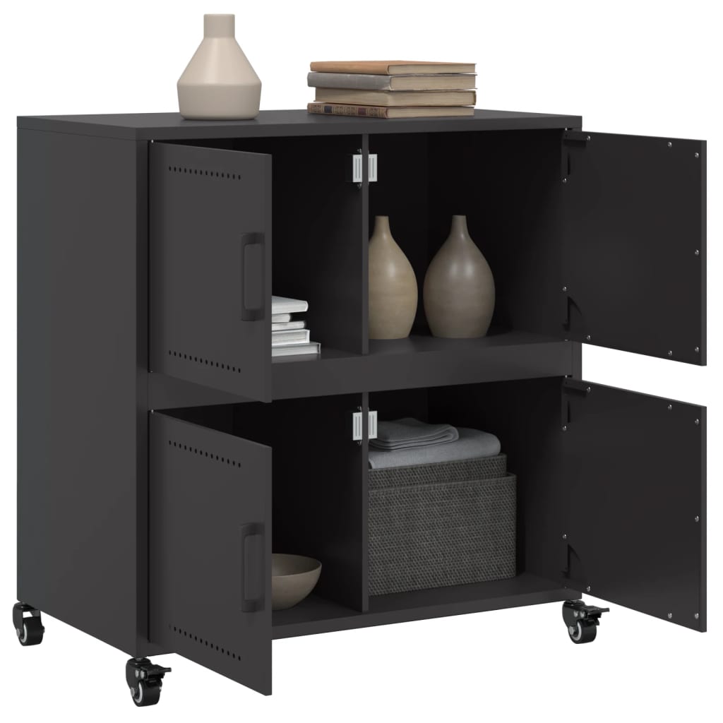 Dressoir 68x39x72 cm staal zwart