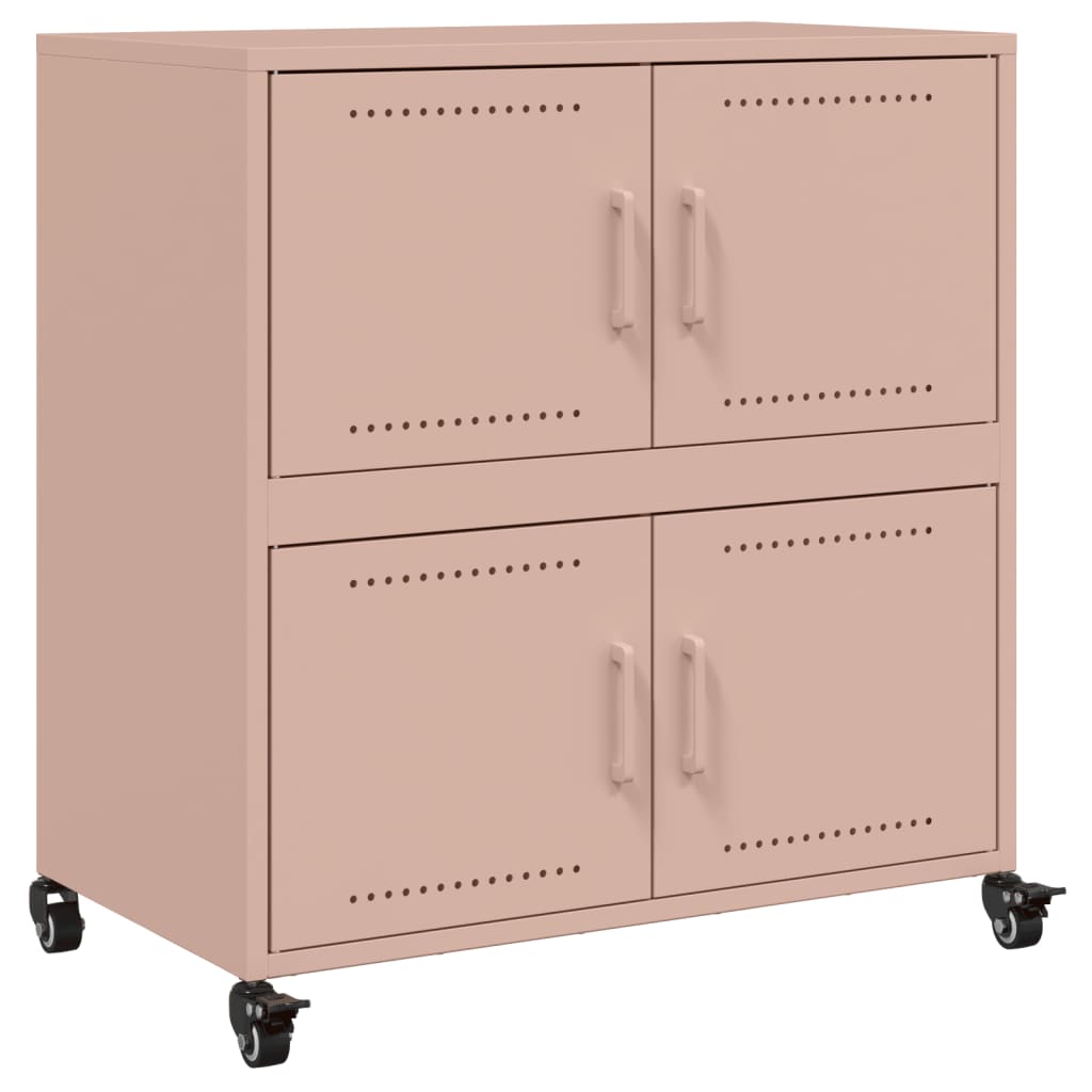 Dressoir 68x39x72 cm staal roze