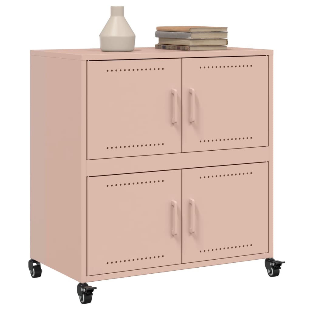 Dressoir 68x39x72 cm staal roze