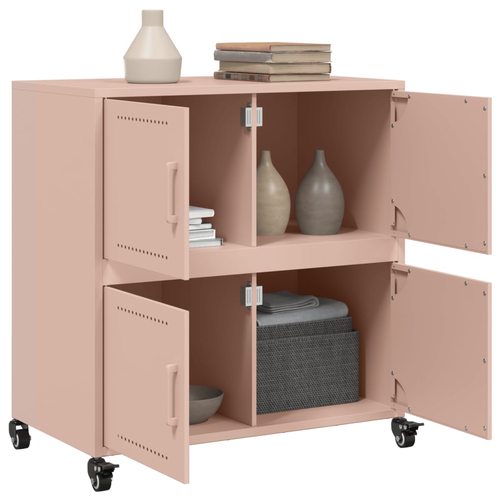 Dressoir 68x39x72 cm staal roze