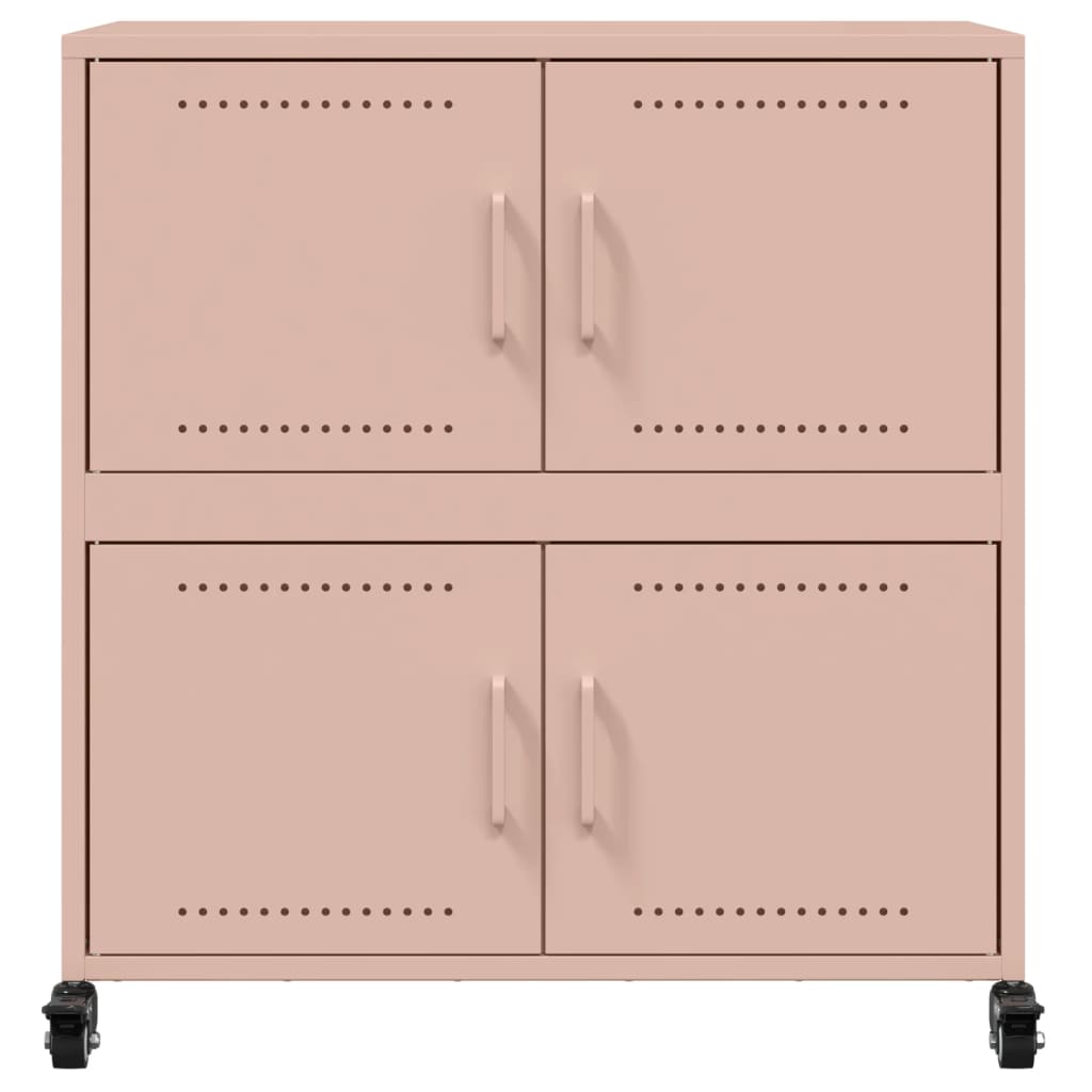 Dressoir 68x39x72 cm staal roze