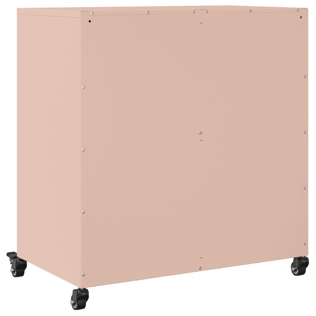 Dressoir 68x39x72 cm staal roze
