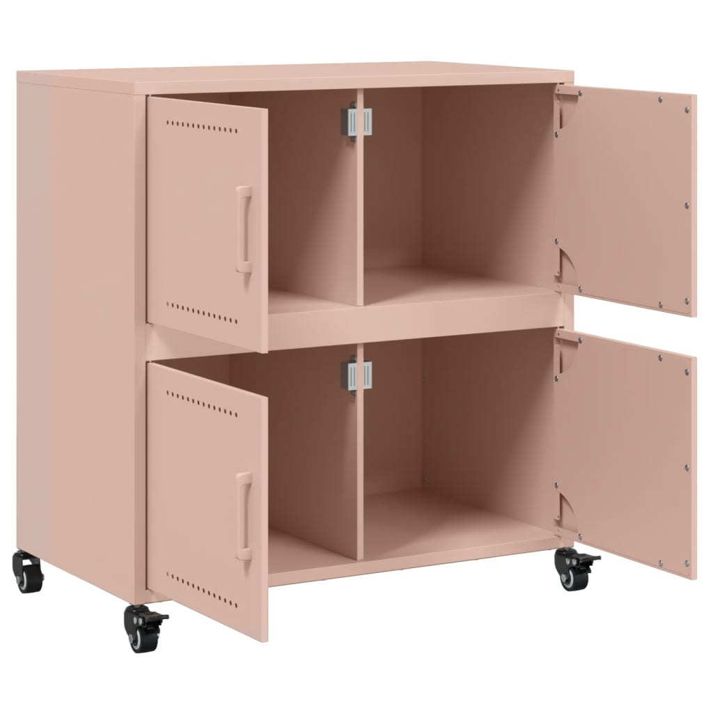Dressoir 68x39x72 cm staal roze