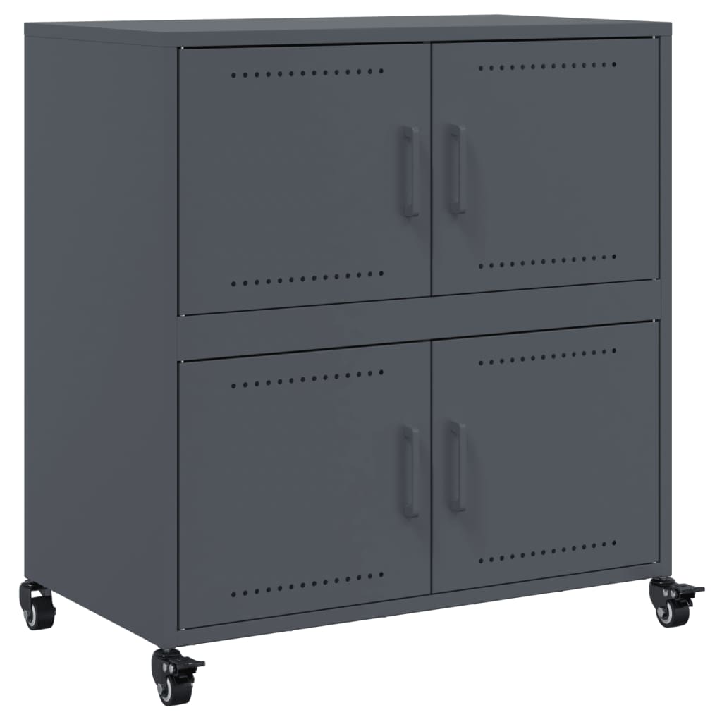 Dressoir 68x39x72 cm staal antracietkleurig