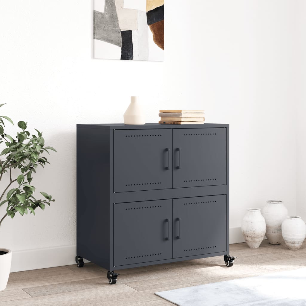 Dressoir 68x39x72 cm staal antracietkleurig