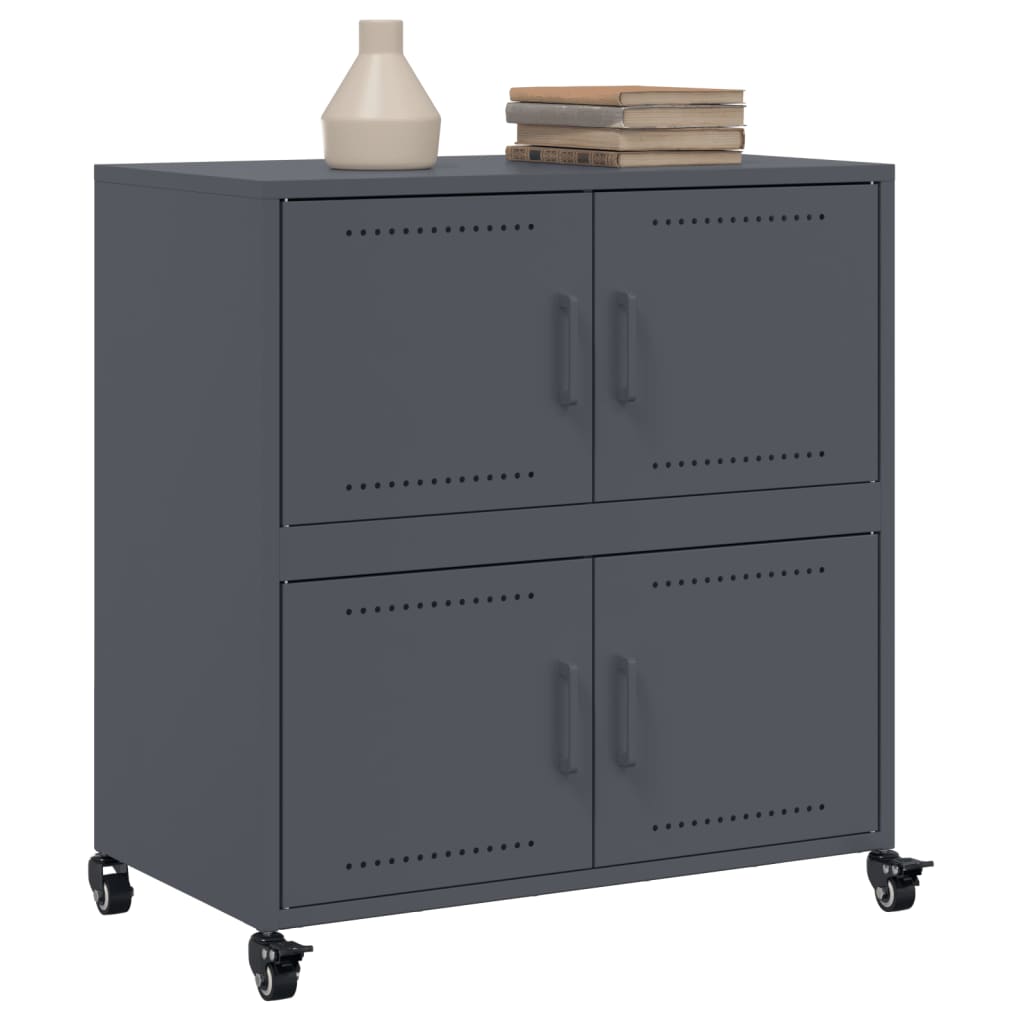 Dressoir 68x39x72 cm staal antracietkleurig