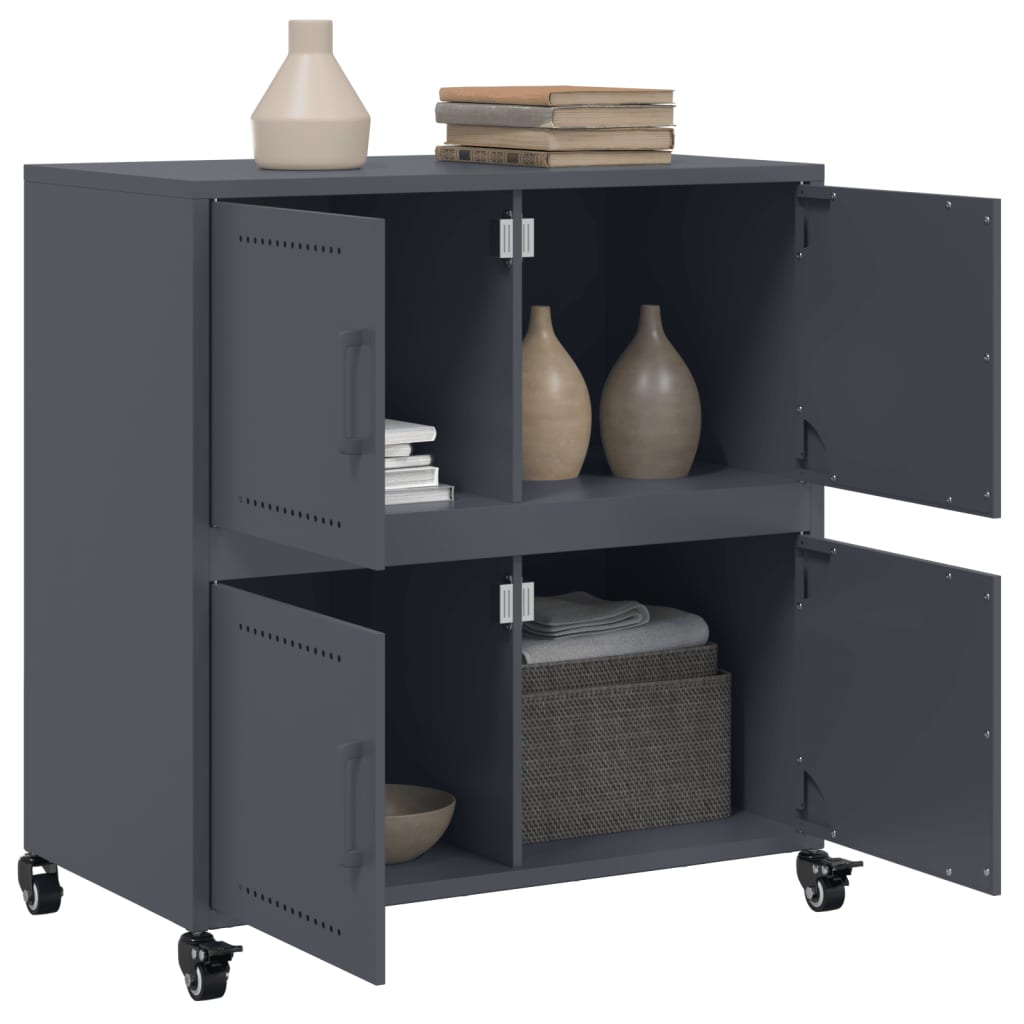 Dressoir 68x39x72 cm staal antracietkleurig