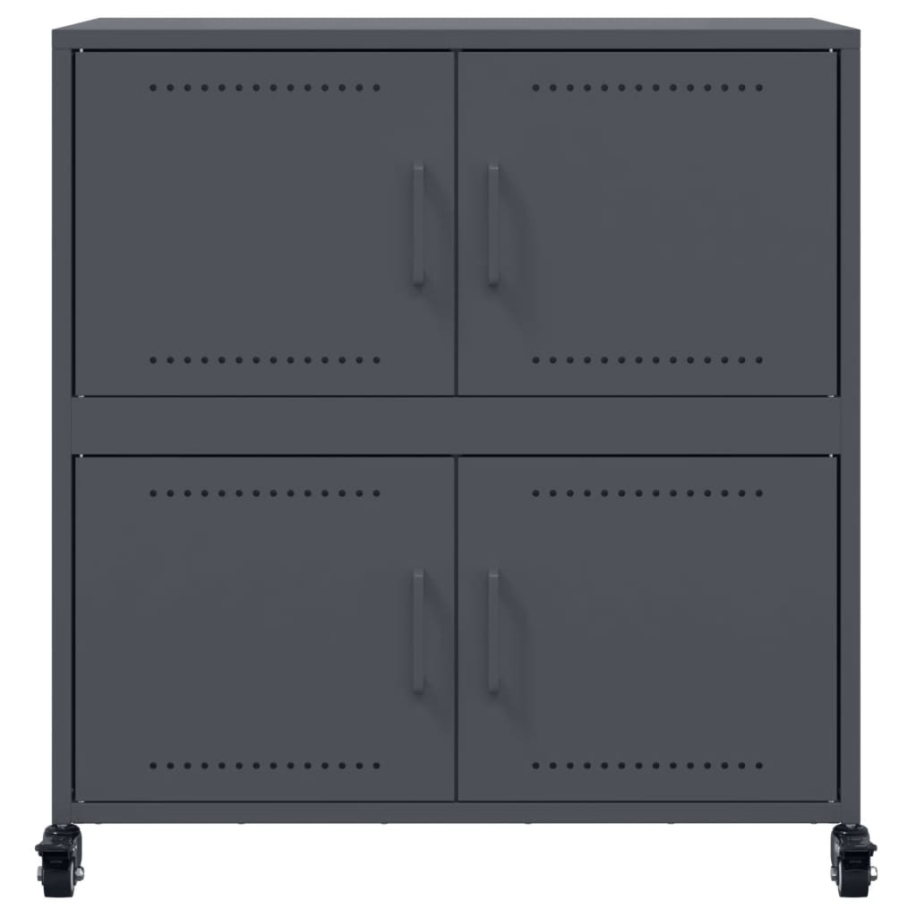 Dressoir 68x39x72 cm staal antracietkleurig