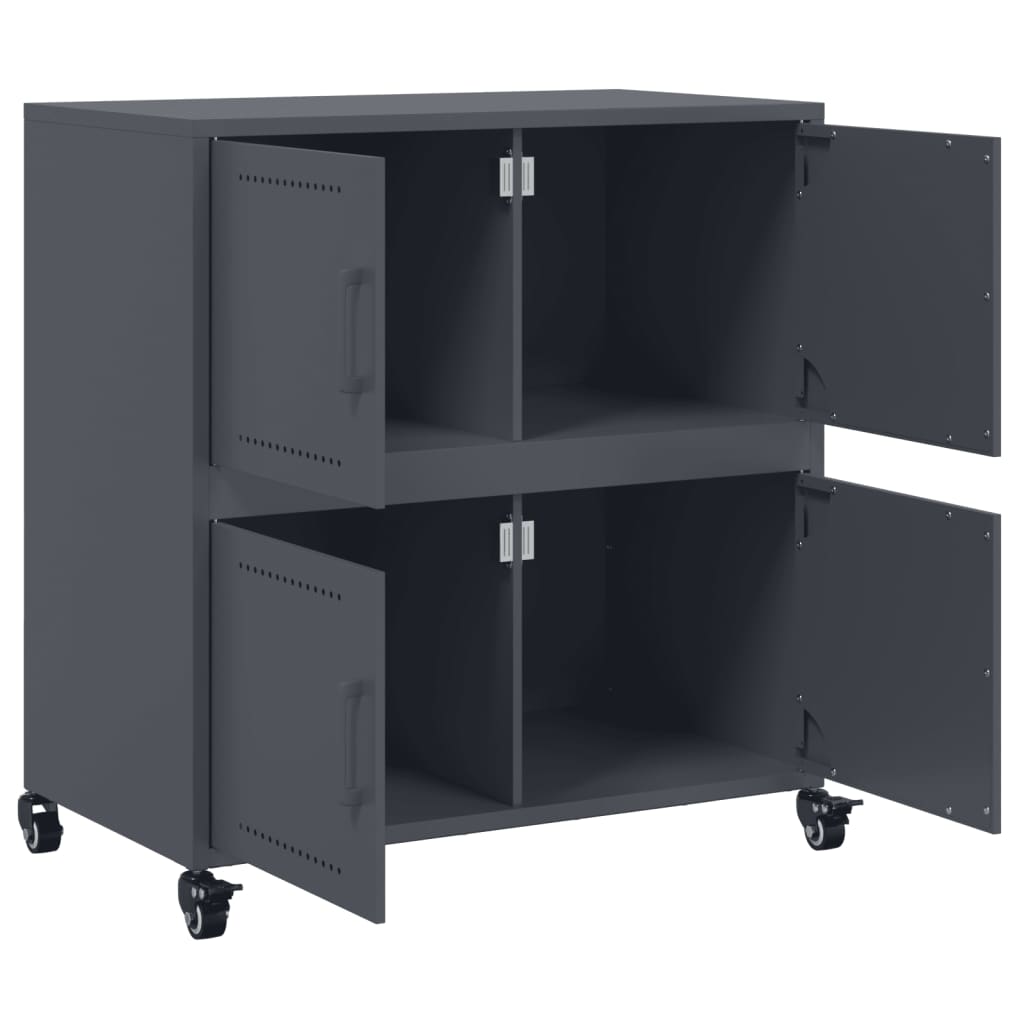 Dressoir 68x39x72 cm staal antracietkleurig