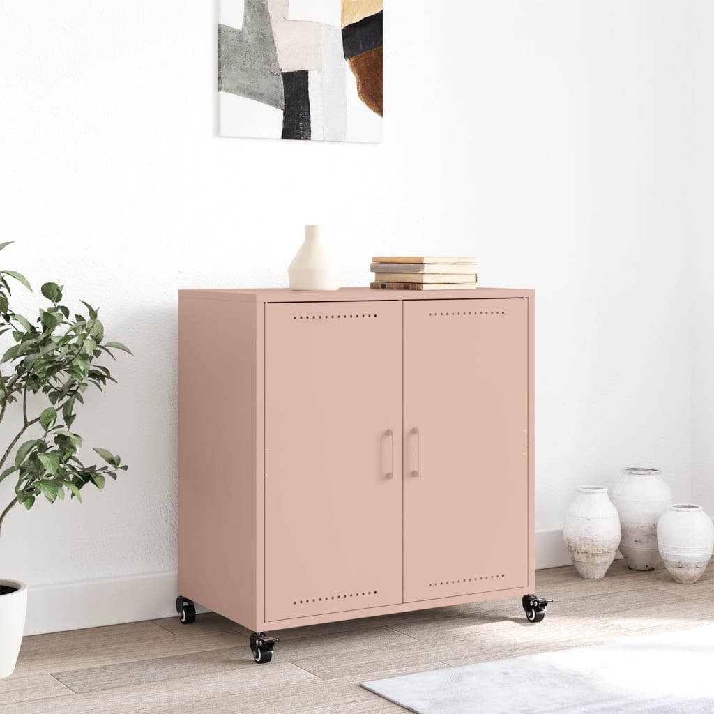 Dressoir 68,5x39x72 cm staal roze