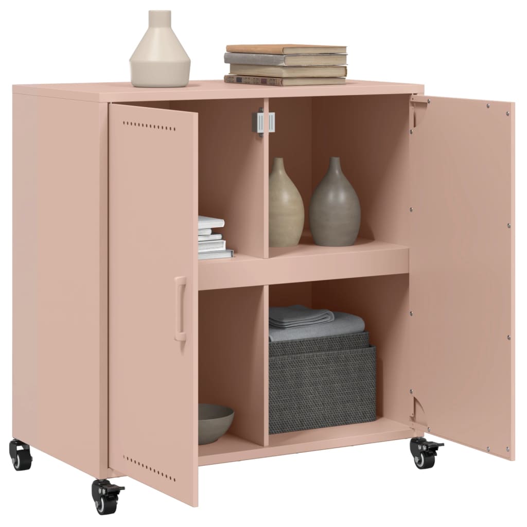Dressoir 68,5x39x72 cm staal roze