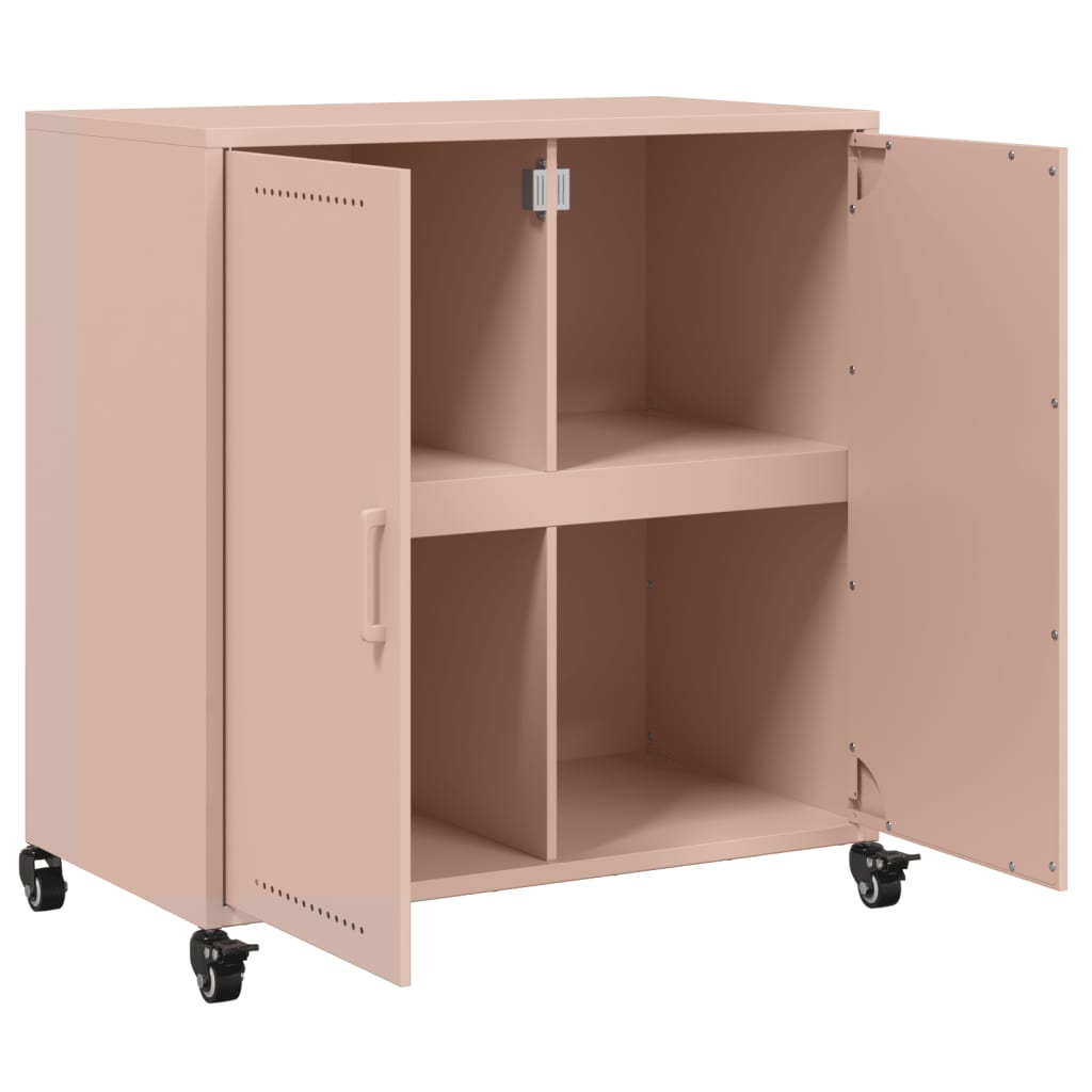 Dressoir 68,5x39x72 cm staal roze