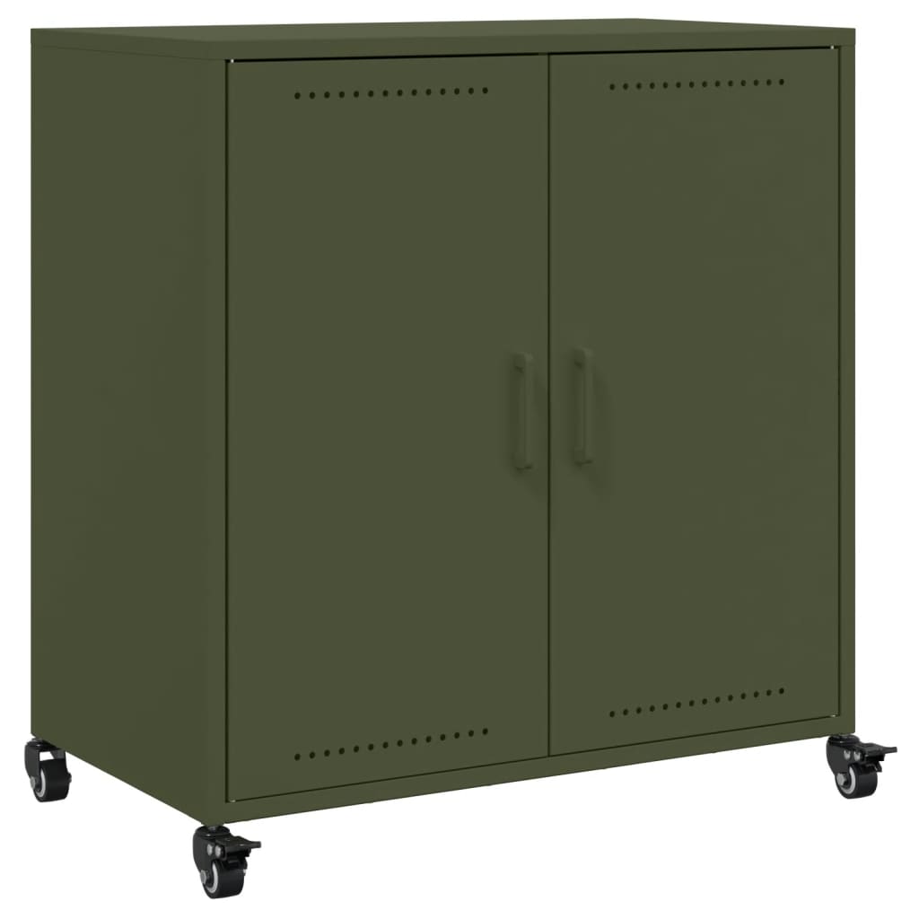 Dressoir 68,5x39x72 cm staal olijfgroen