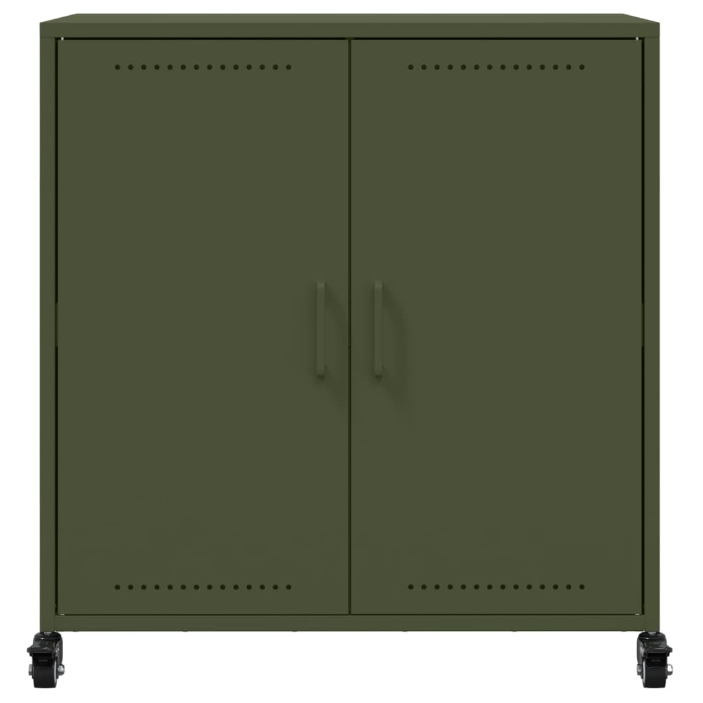 Dressoir 68,5x39x72 cm staal olijfgroen