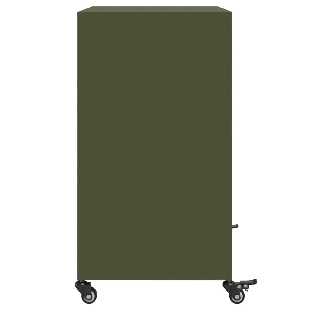 Dressoir 68,5x39x72 cm staal olijfgroen