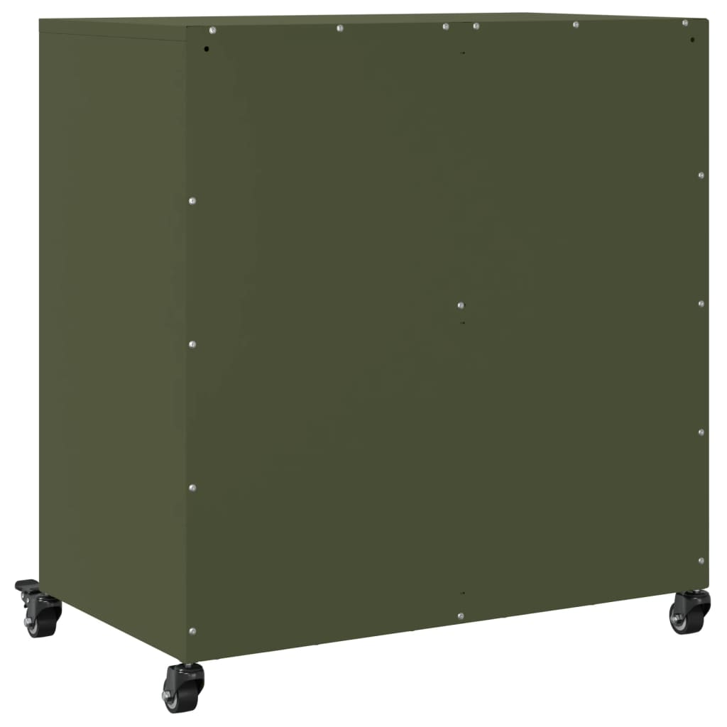 Dressoir 68,5x39x72 cm staal olijfgroen