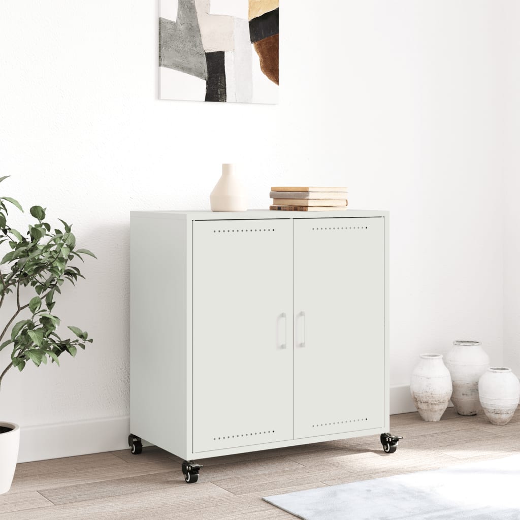 Dressoir 68,5x39x72 cm staal wit