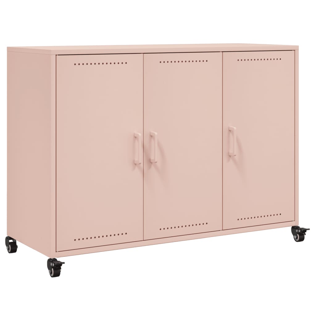 Dressoir 100,5x39x72 cm staal roze