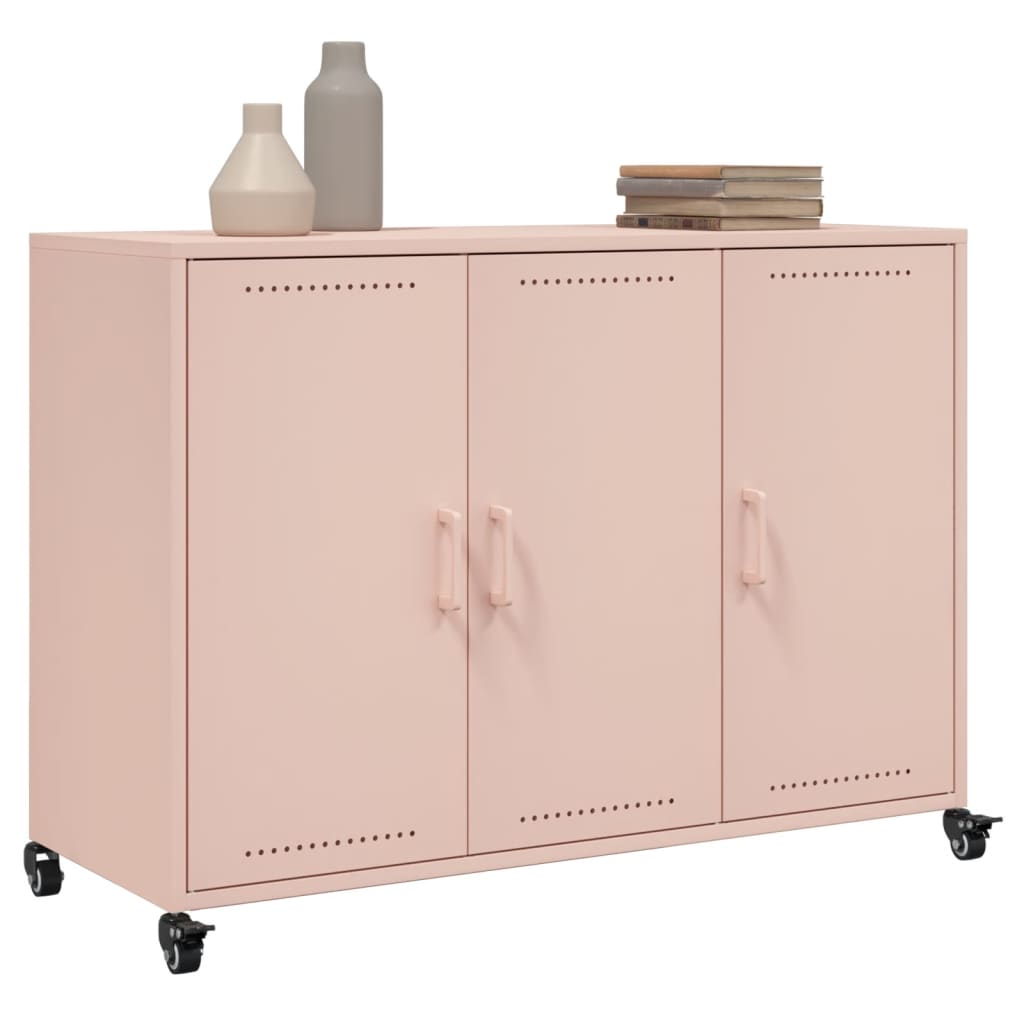 Dressoir 100,5x39x72 cm staal roze