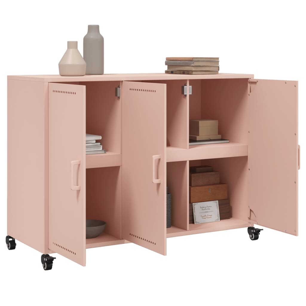 Dressoir 100,5x39x72 cm staal roze