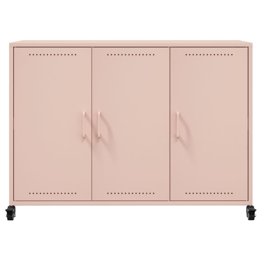 Dressoir 100,5x39x72 cm staal roze