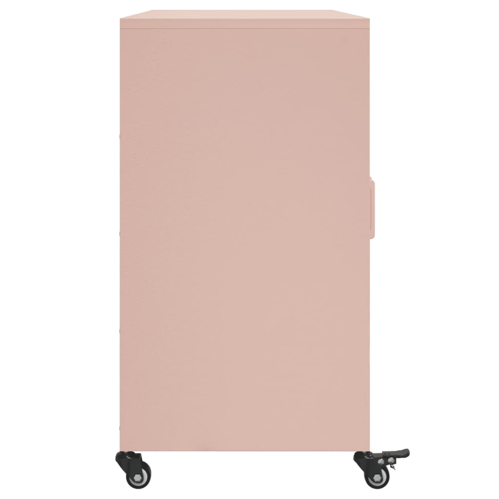 Dressoir 100,5x39x72 cm staal roze