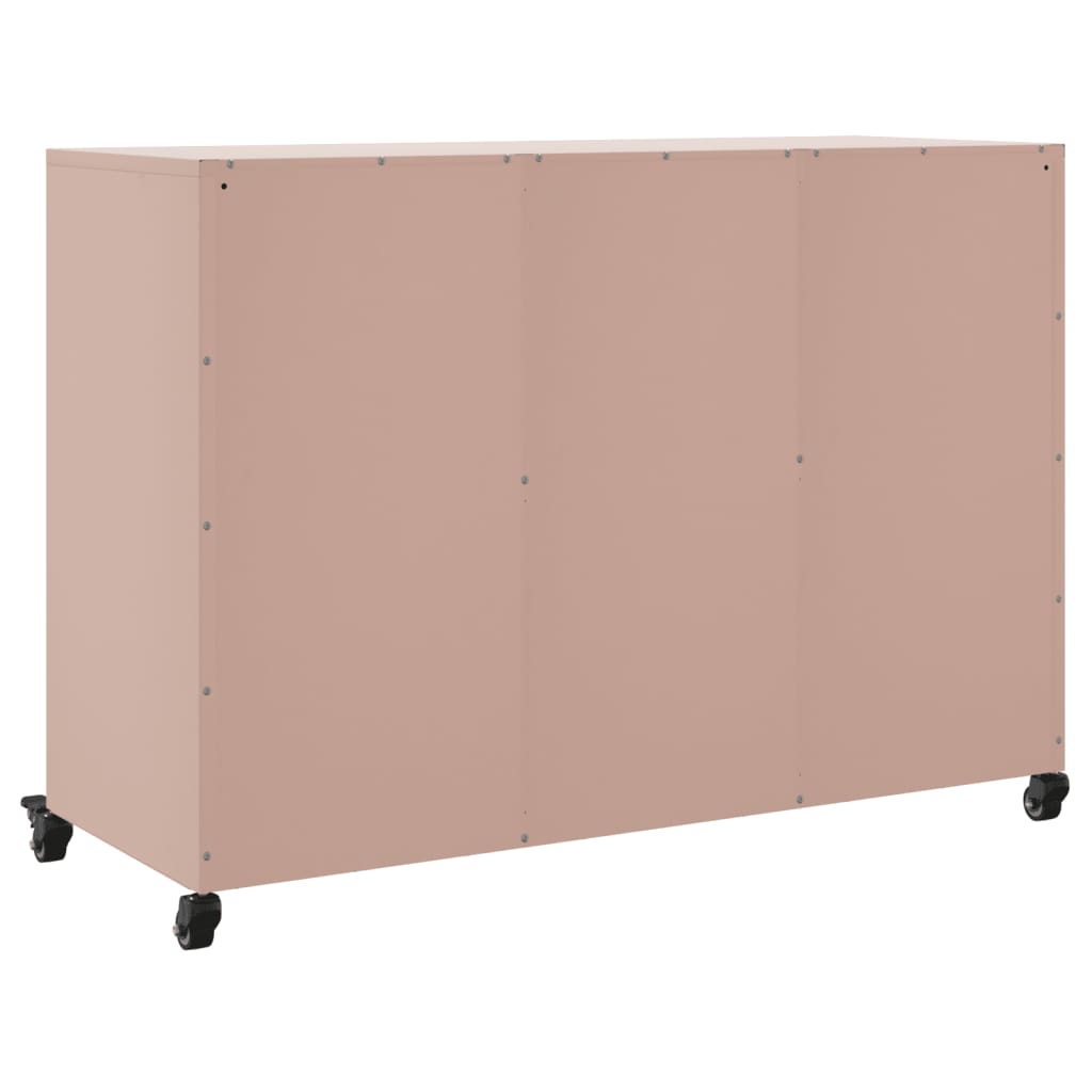 Dressoir 100,5x39x72 cm staal roze