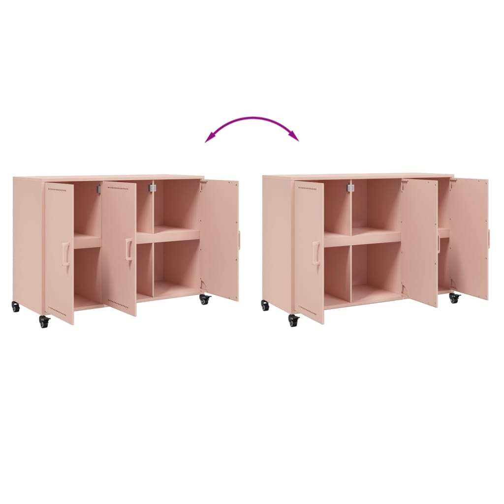 Dressoir 100,5x39x72 cm staal roze
