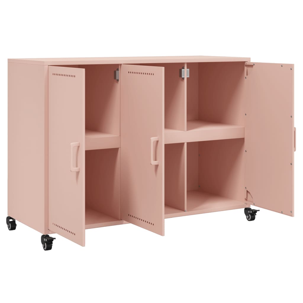 Dressoir 100,5x39x72 cm staal roze