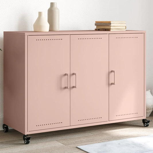 Dressoir 100,5x39x72 cm staal roze