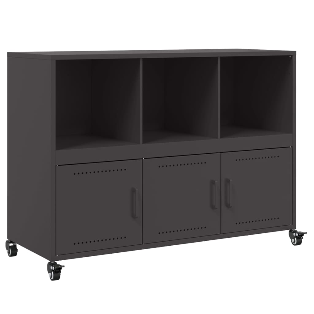 Dressoir 100,5x39x72 cm staal zwart